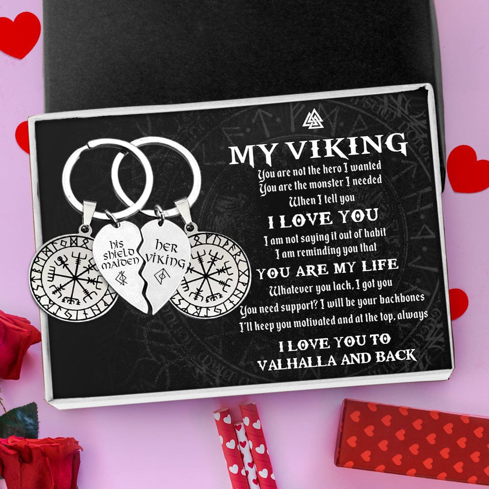 Viking Compass Couple Keychains - My Viking - You Are My Life - Gkdl26001