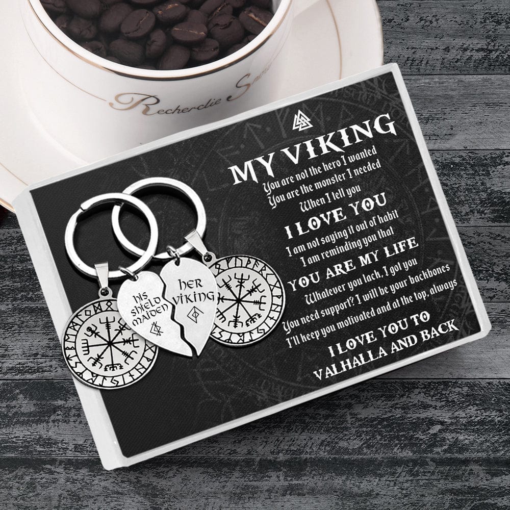 Viking Compass Couple Keychains - My Viking - You Are My Life - Gkdl26001