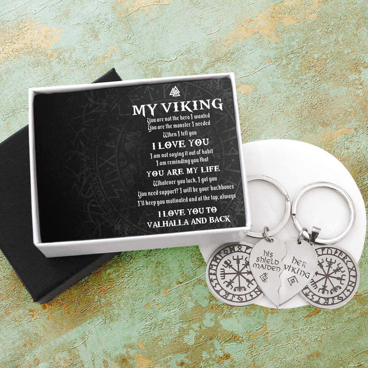 Viking Compass Couple Keychains - My Viking - You Are My Life - Gkdl26001