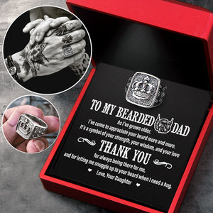 Vintage Crown Ring - Beard - To My Bearded Dad - I've Come To Appreciate Your Beard More And More - Grd18013