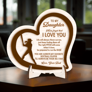 Wooden Baseball Sign - Baseball - To My Daughter - From Dad - Never Forget That I Love You - Gan17002