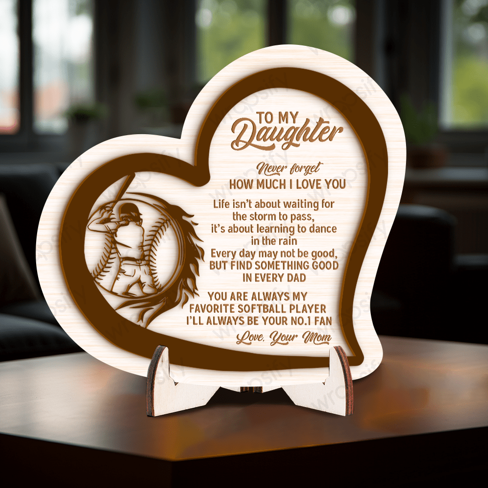 Wooden Baseball Sign - Baseball - To My Daughter - From Mom - I’ll Always Be Your No.1 Fan - Gan17003