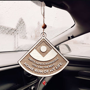 Wooden Ornament Car Accessories - Baseball - To My Man - Drive Safely, Handsome - Gap26010