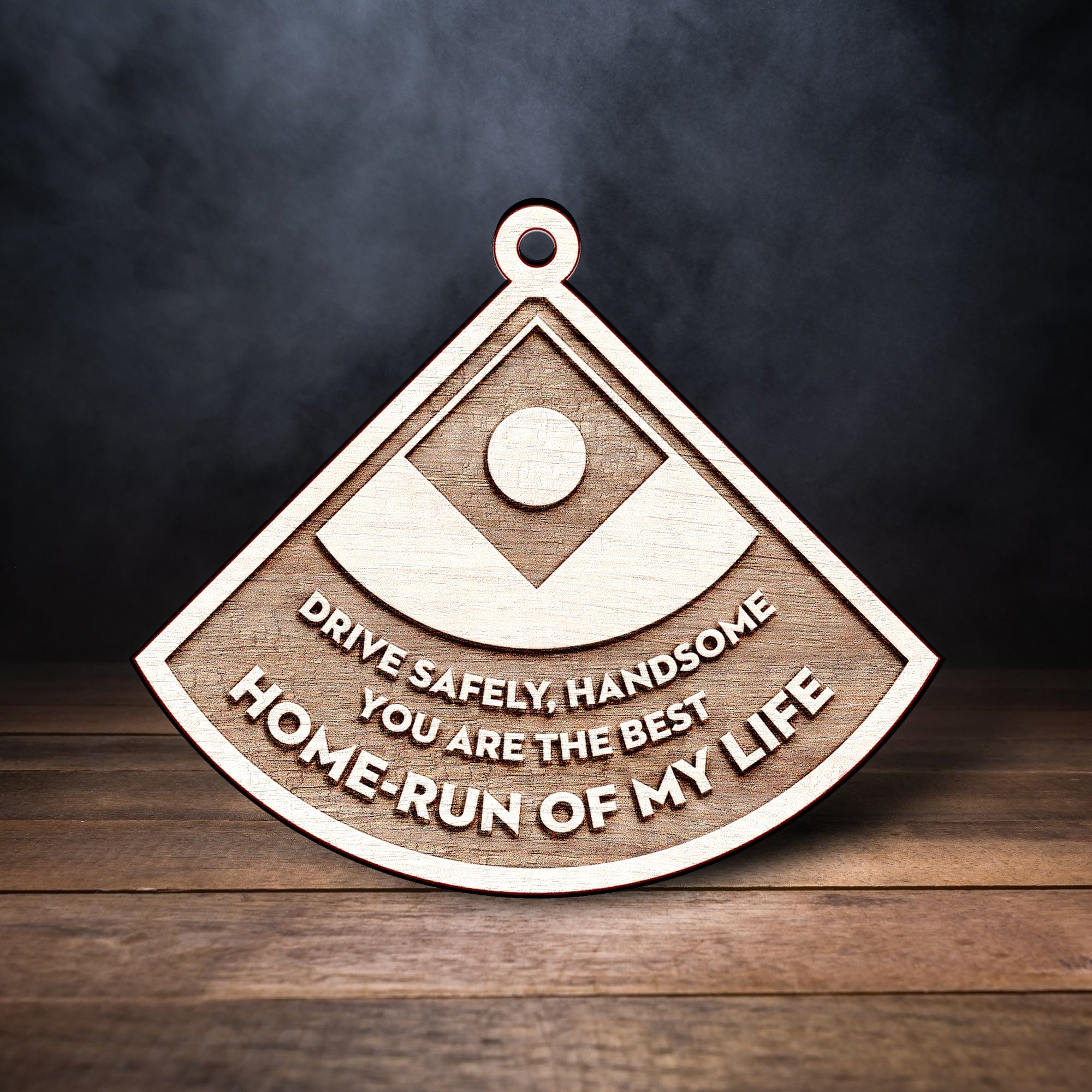 Wooden Ornament Car Accessories - Baseball - To My Man - Drive Safely, Handsome - Gap26010