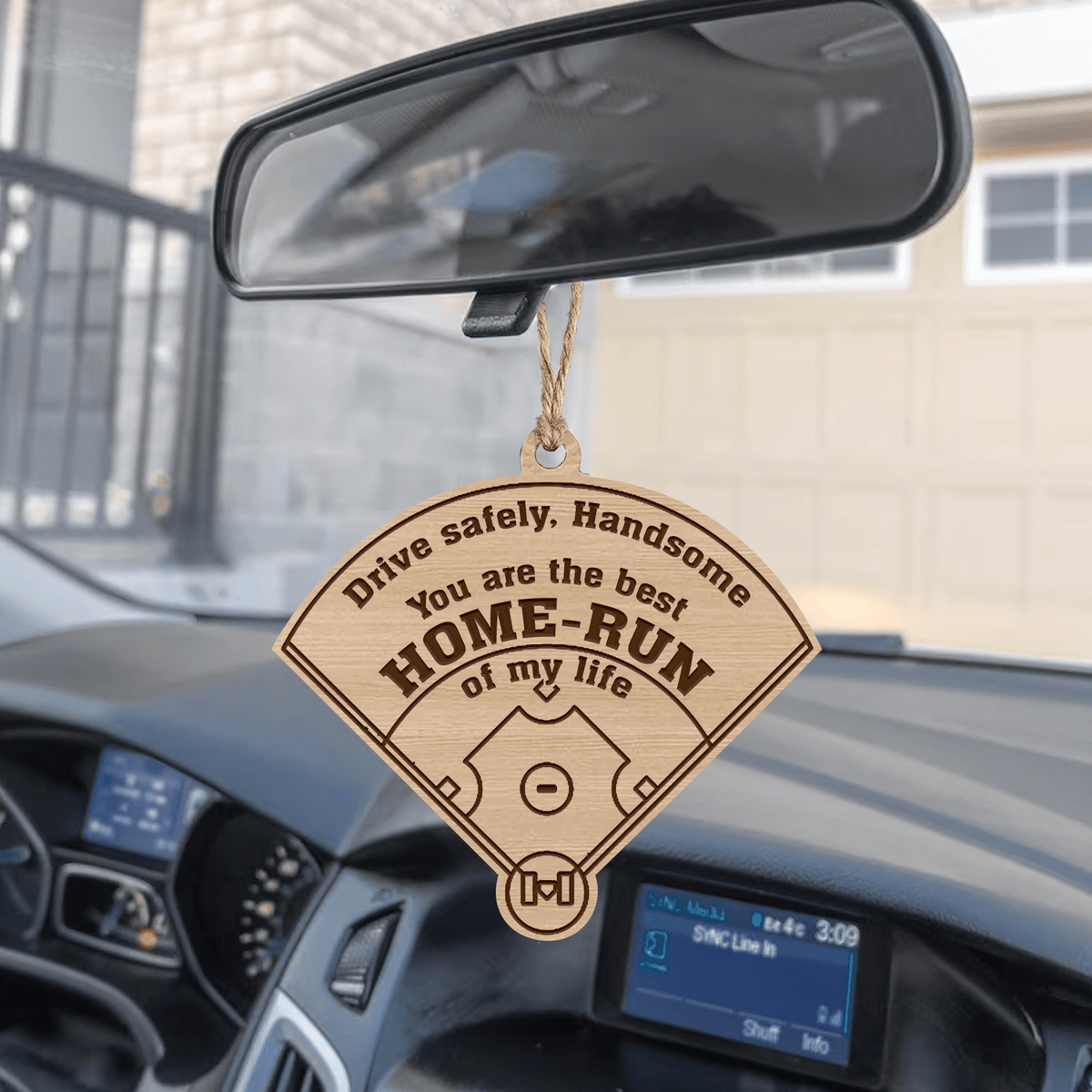 Wooden Ornament Car Accessories - Baseball - To My Man - You Are The Best Home-Run Of My Life - Gap26008