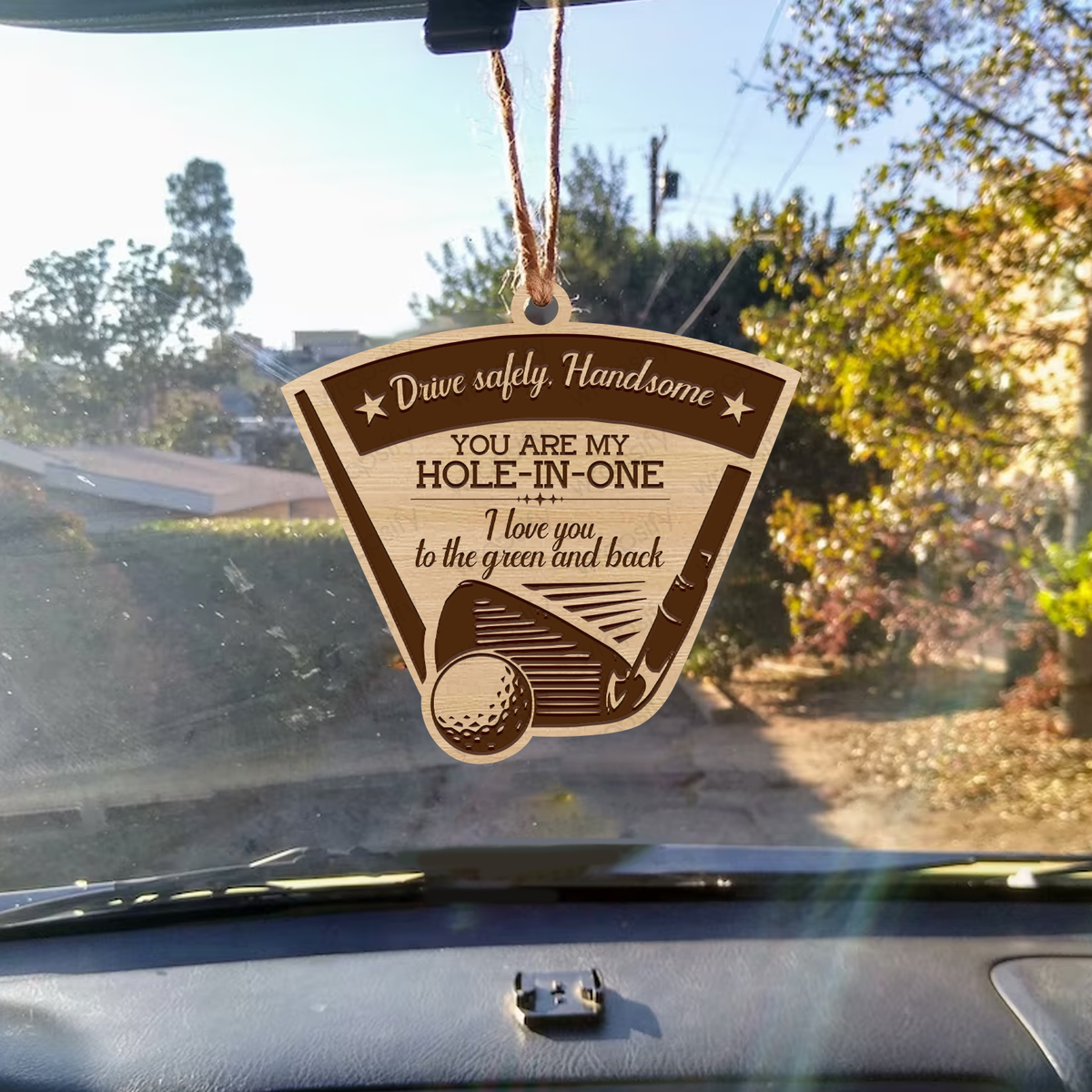 Wooden Ornament Car Accessories - Golf - To My Man - You Are My Hole-In-One - Gap26011