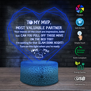 3D Led Light - Basketball - To My MVP - Most Valuable Partner - Glca26063