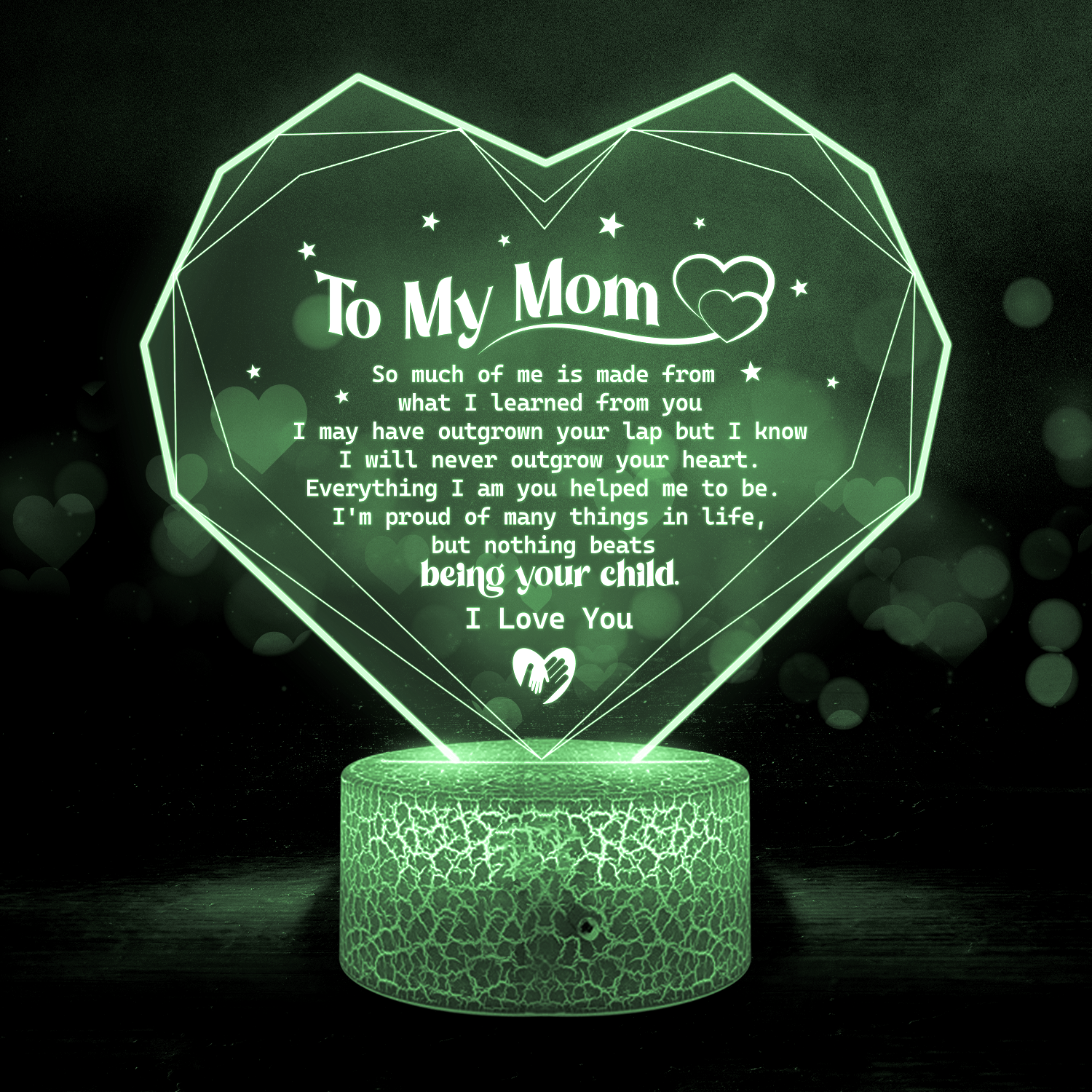 3D Heart Led Light - Family - To My Mom - I Love You - Glca19024