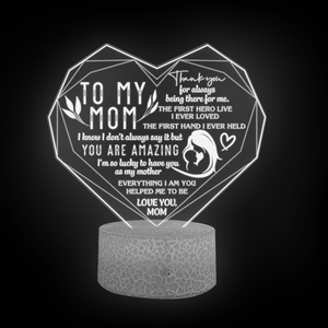 3D Heart Led Light - Family - To My Mom - The First Hero Live I Ever Loved - Glca19025