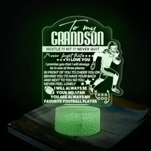 3D Led Light - American Football - To My Grandson - I Will Always Be Your No.1 Fan - Glca22009