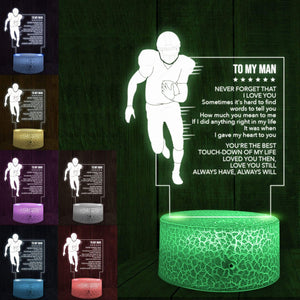 3D Led Light - American Football - To My Man - Love You Then, Love You Still - Glca26037