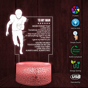 3D Led Light - American Football - To My Man - Love You Then, Love You Still - Glca26037
