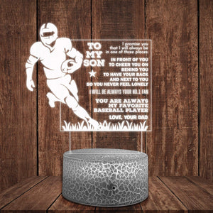 3D Led Light - American Football - To My Son - From Dad - I Will Be Always Your No.1 Fan - Glca16005