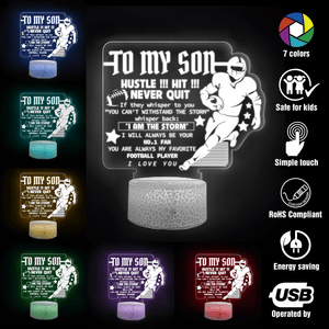 3D Led Light - American Football - To My Son - I Love You - Glca16007