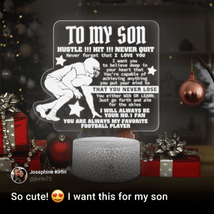 3D Led Light - American Football - To My Son - Never Forget That I Love You - Glca16017