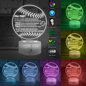 3D Led Light - Baseball - To My Dad - I Love You To The Center-field Fence And Back - Glca18005