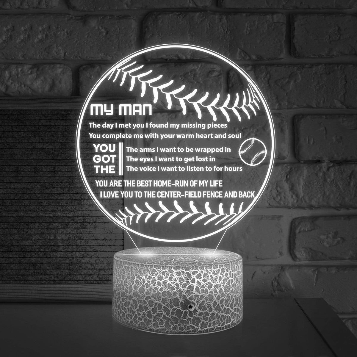 3D Led Light - Baseball - To My Dad - I Love You To The Center-field Fence And Back - Glca18005