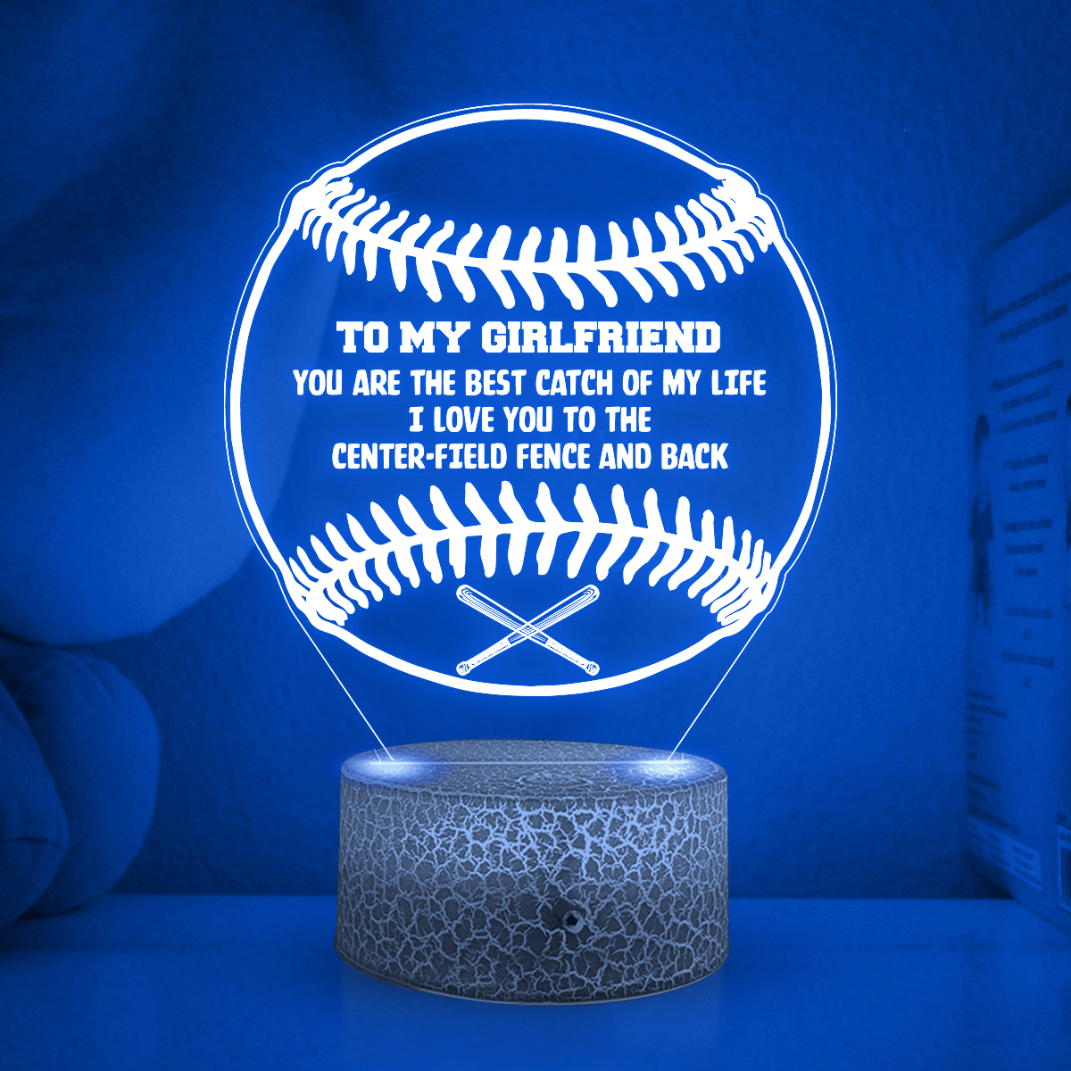 3D Led Light - Baseball - To My Girlfriend - You Are The Best Catch Of My Life - Glca13011