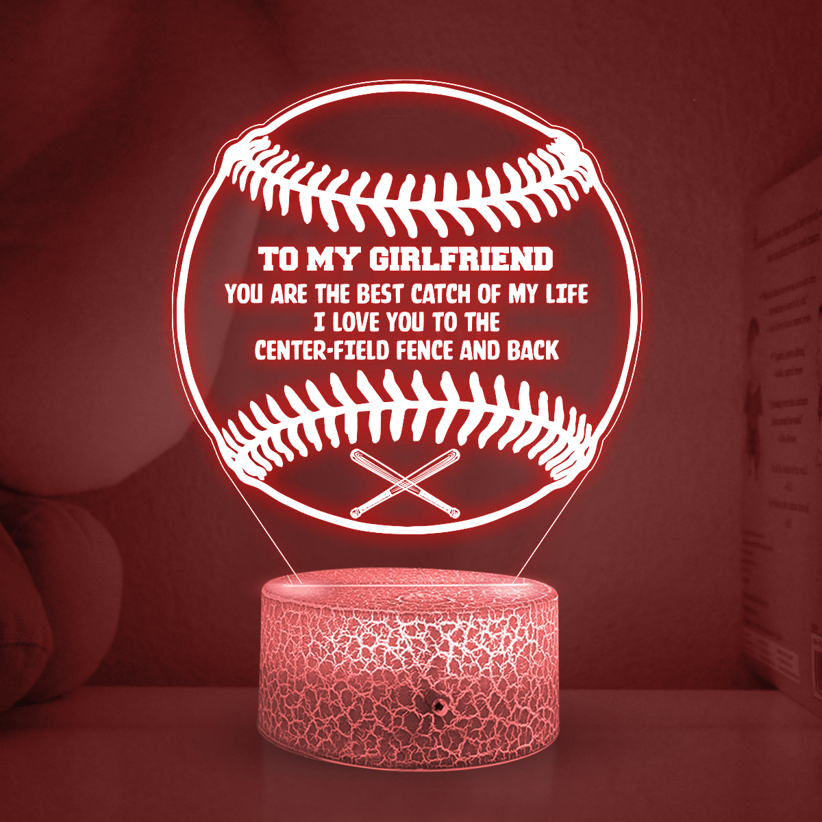 3D Led Light - Baseball - To My Girlfriend - You Are The Best Catch Of My Life - Glca13011