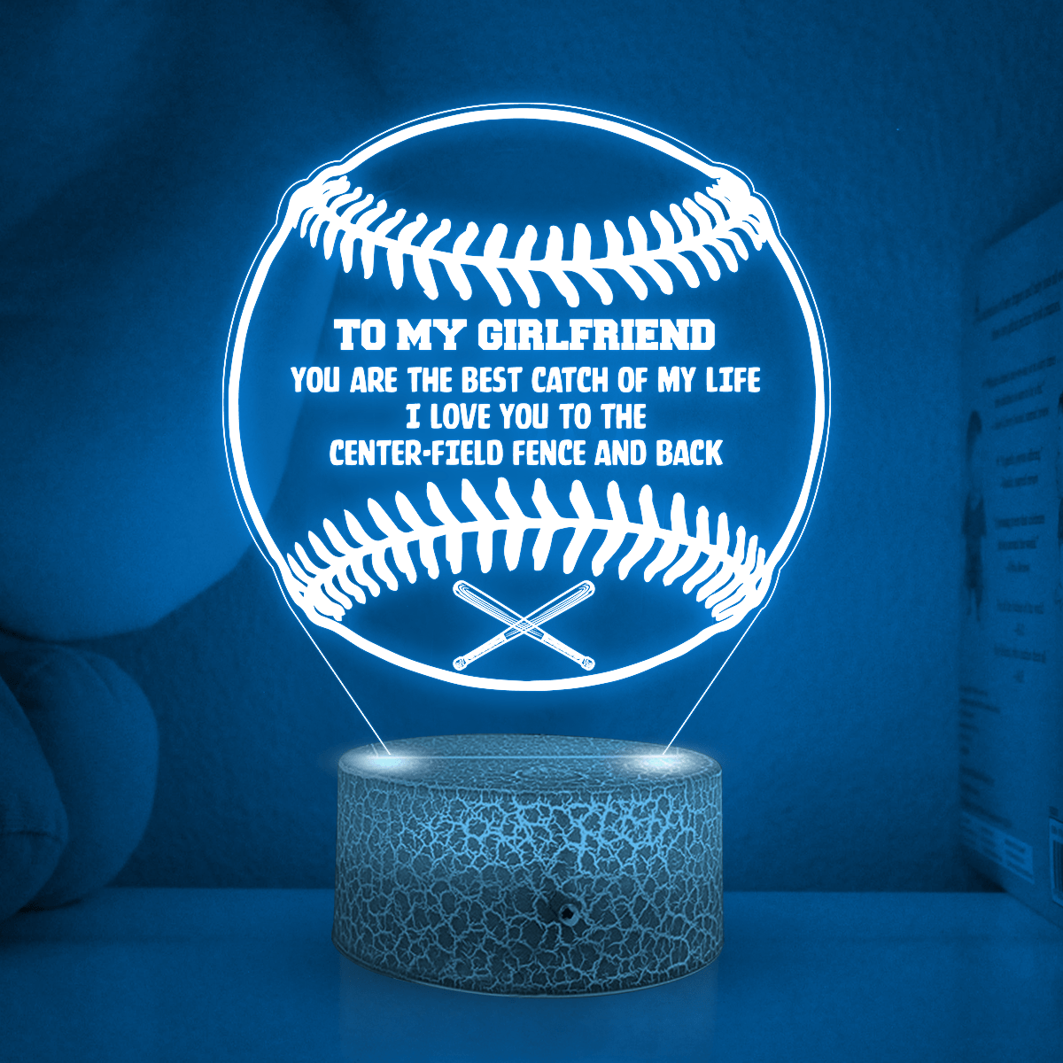 3D Led Light - Baseball - To My Girlfriend - You Are The Best Catch Of My Life - Glca13011
