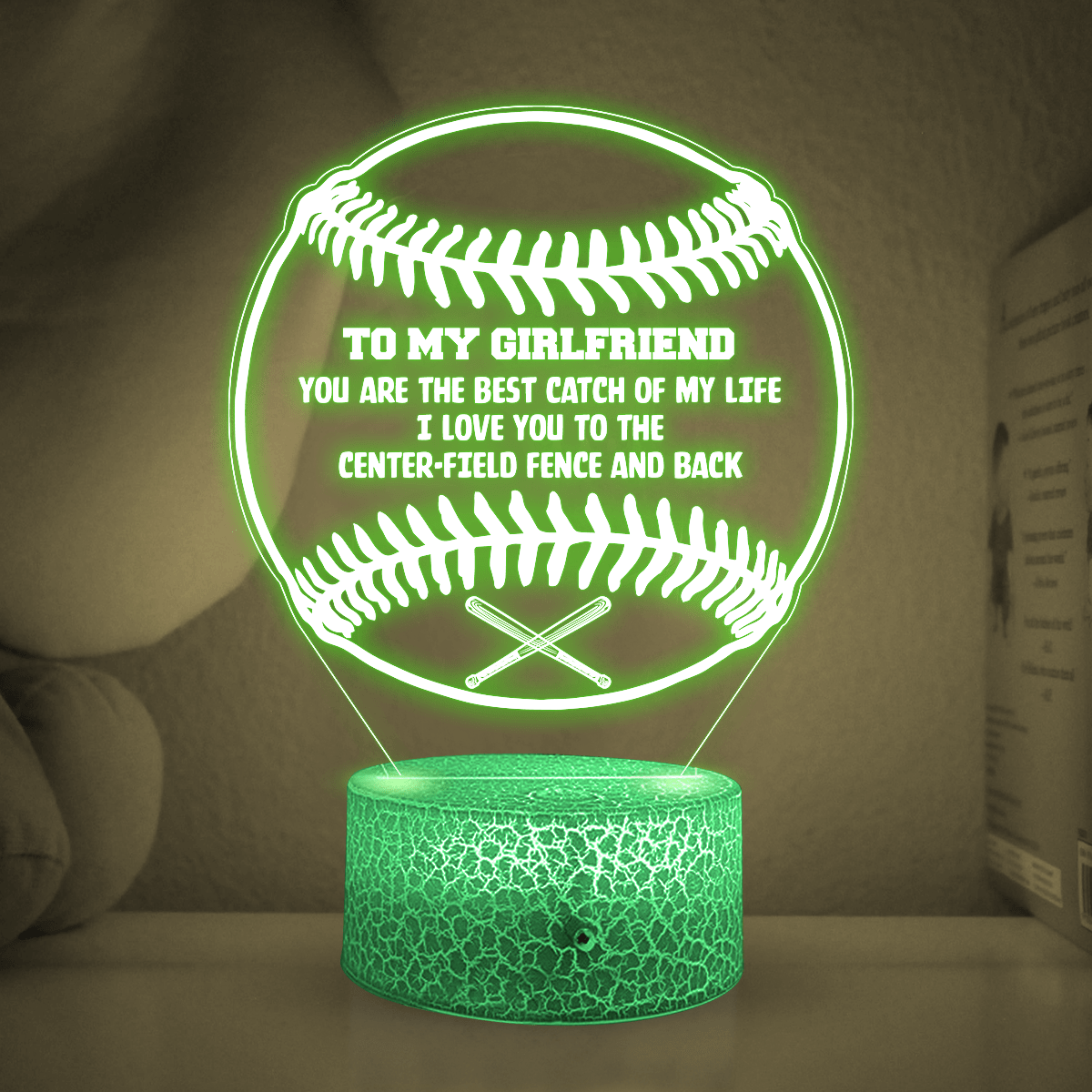 3D Led Light - Baseball - To My Girlfriend - You Are The Best Catch Of My Life - Glca13011