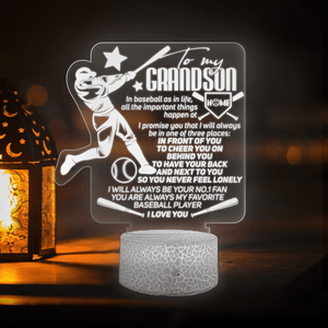 3D Led Light - Baseball - To My Grandson - I Love You - Glca22008