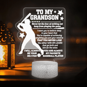 3D Led Light - Baseball - To My Grandson - You Are Always My Favorite Baseball Player - Glca22007