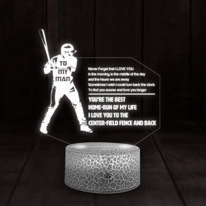 3D Led Light - Baseball - To My Man - Love You Longer - Glca26039