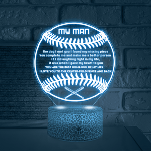 3D Led Light - Baseball - To My Man - You Complete Me - Glca26033