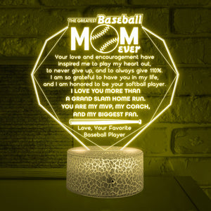 3D Led Light - Baseball - To My Mom - I Am So Grateful To Have You In My Life - Glca19044