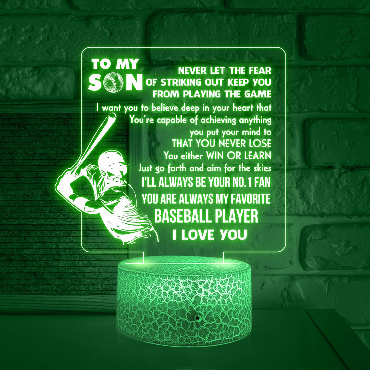 3D Led Light - Baseball - To My Son - You Are Always My Favorite Baseball Player - Glca16016