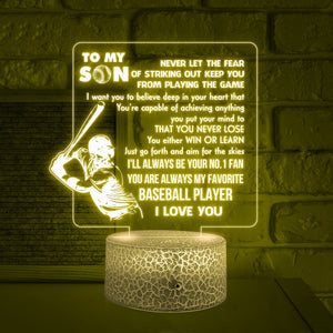 3D Led Light - Baseball - To My Son - You Are Always My Favorite Baseball Player - Glca16016