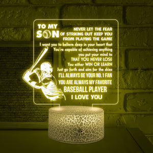 3D Led Light - Baseball - To My Son - You Are Always My Favorite Baseball Player - Glca16016