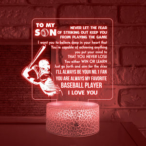3D Led Light - Baseball - To My Son - You Are Always My Favorite Baseball Player - Glca16016