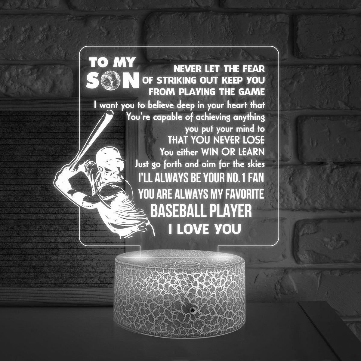 3D Led Light - Baseball - To My Son - You Are Always My Favorite Baseball Player - Glca16016