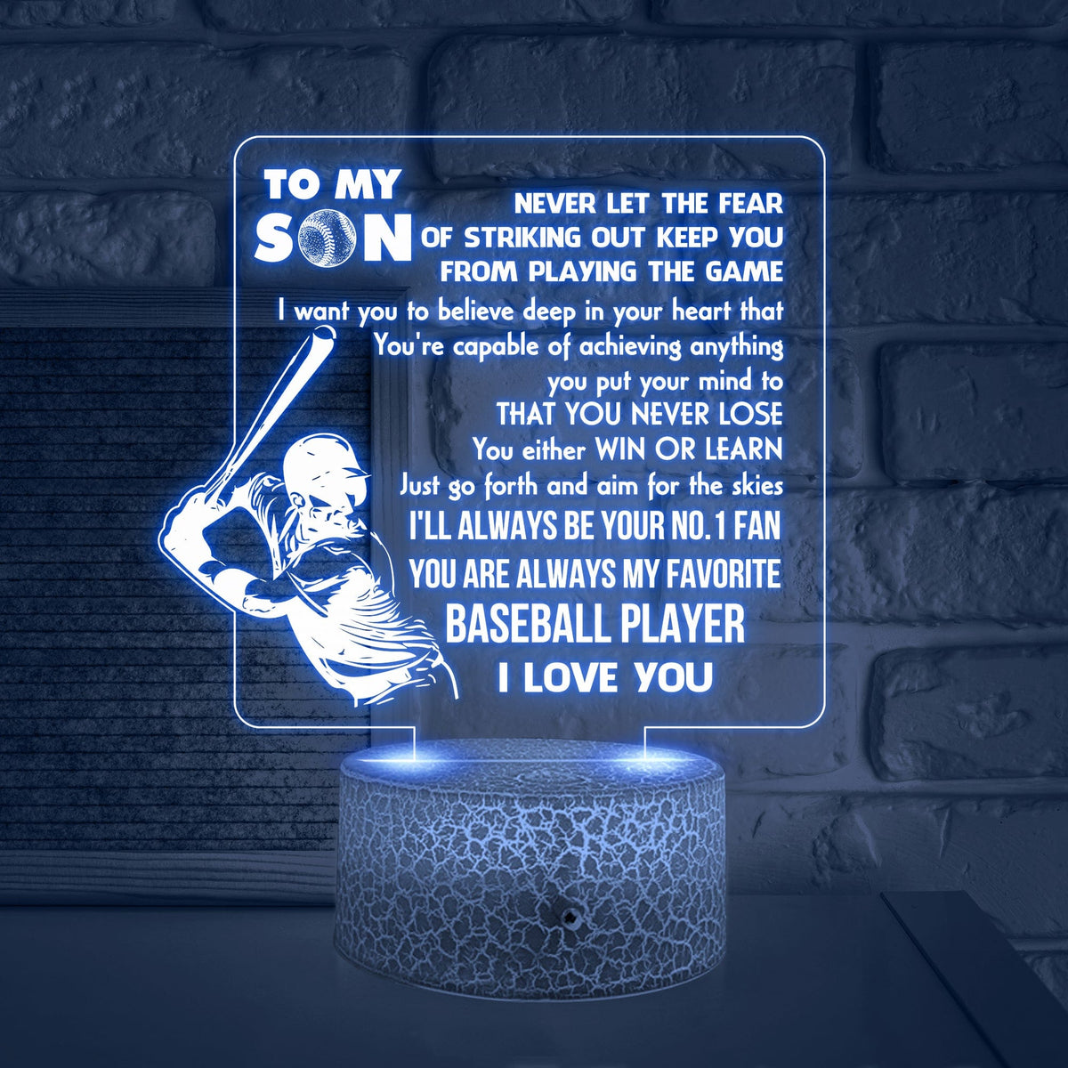 3D Led Light - Baseball - To My Son - You Are Always My Favorite Baseball Player - Glca16016