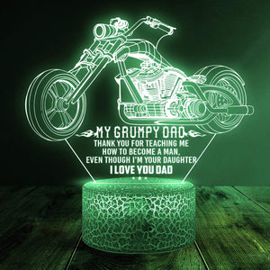 3D Led Light - Biker - My Grumpy Dad - From Daughter - Thank You For Teaching Me - Glca18008