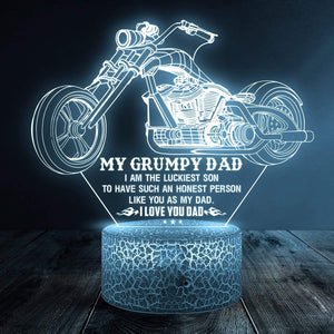 3D Led Light - Biker - My Grumpy Dad - I Am The Luckiest Son - Glca18011