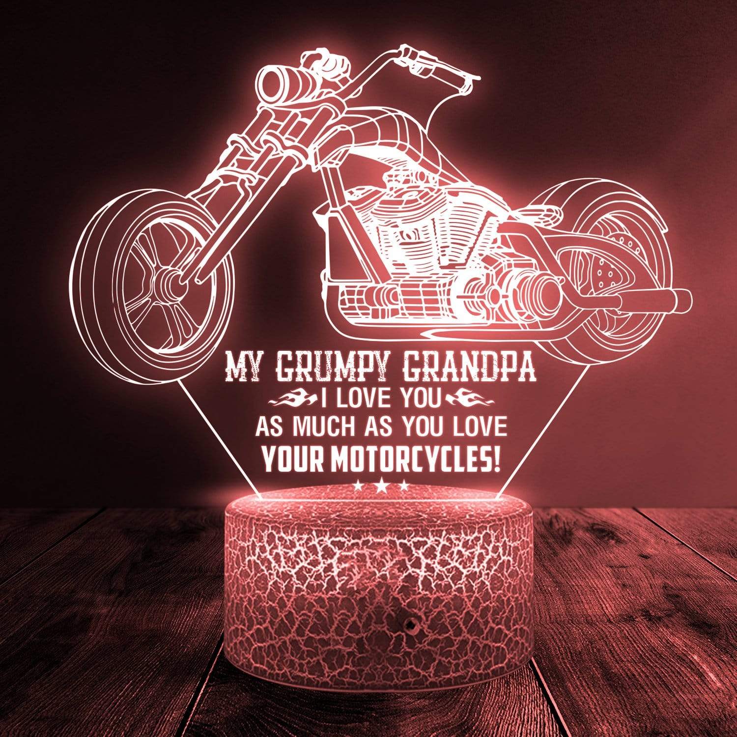 3D Led Light - Biker - My Grumpy Grandpa - I Love You As Much As You Love Your Motorcycles! - Glca20002
