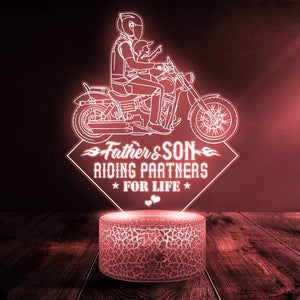 3D Led Light - Biker - To Father - From Son - Riding Partners For Life - Glca18017
