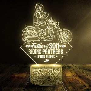 3D Led Light - Biker - To Father - Riding Partners For Life - Glca18017