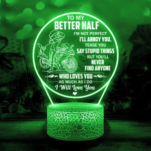 3D Led Light - Biker - To My Better Half - I'll Love You - Glca13004