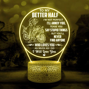3D Led Light - Biker - To My Better Half - I'll Love You - Glca13004