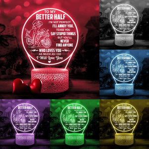 3D Led Light - Biker - To My Better Half - I'll Love You - Glca13004