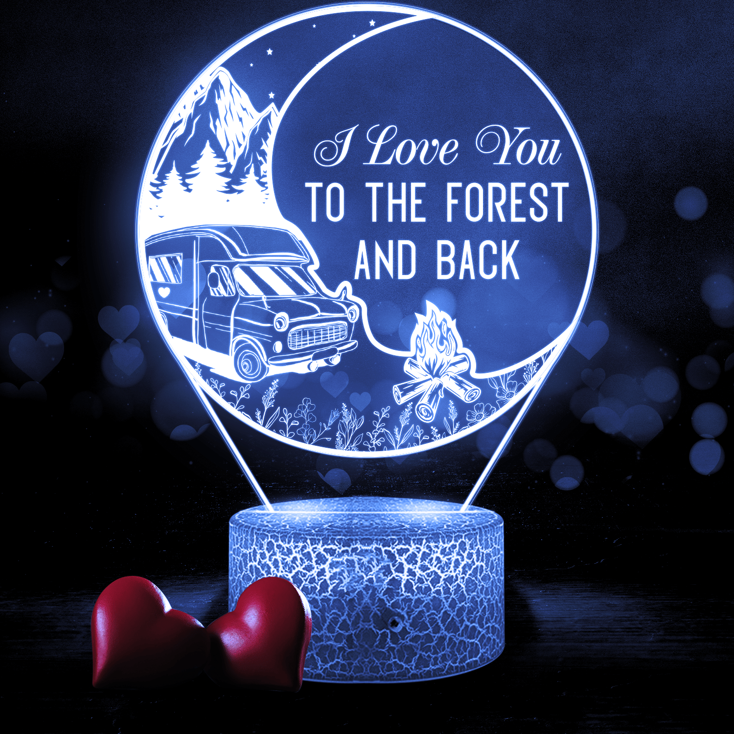 3D Led Light - Camping - To Couple - I Love You To The Forest And Back - Glca26052