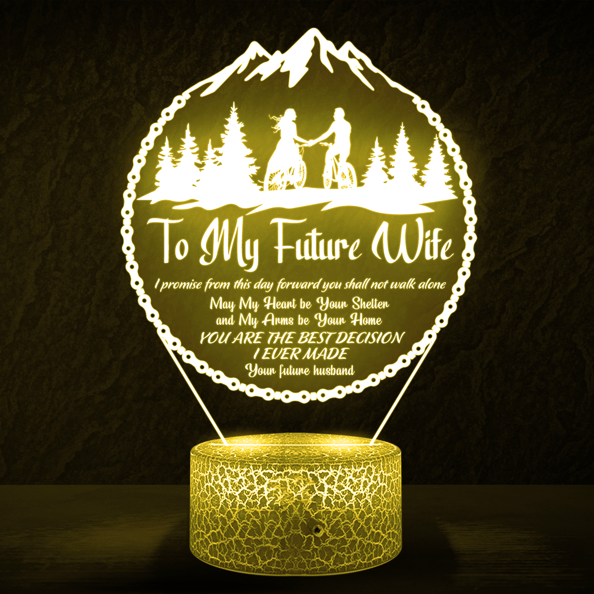 3D Led Light - Cycling - To My Future Wife - May My Heart Be Your Shelter - Glca25009