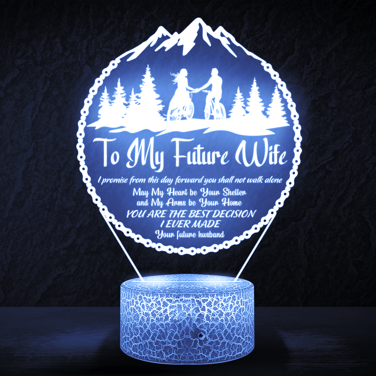 3D Led Light - Cycling - To My Future Wife - May My Heart Be Your Shelter - Glca25009