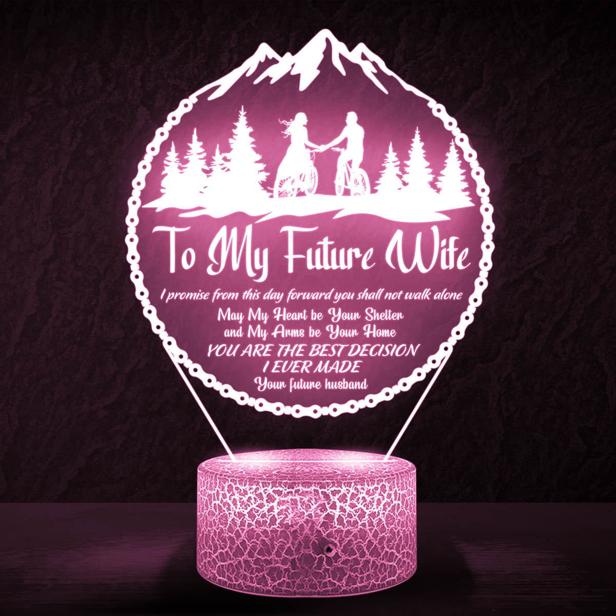 3D Led Light - Cycling - To My Future Wife - May My Heart Be Your Shelter - Glca25009