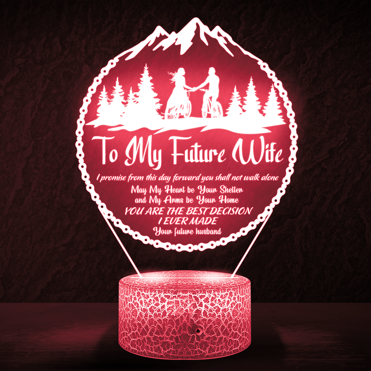 3D Led Light - Cycling - To My Future Wife - May My Heart Be Your Shelter - Glca25009