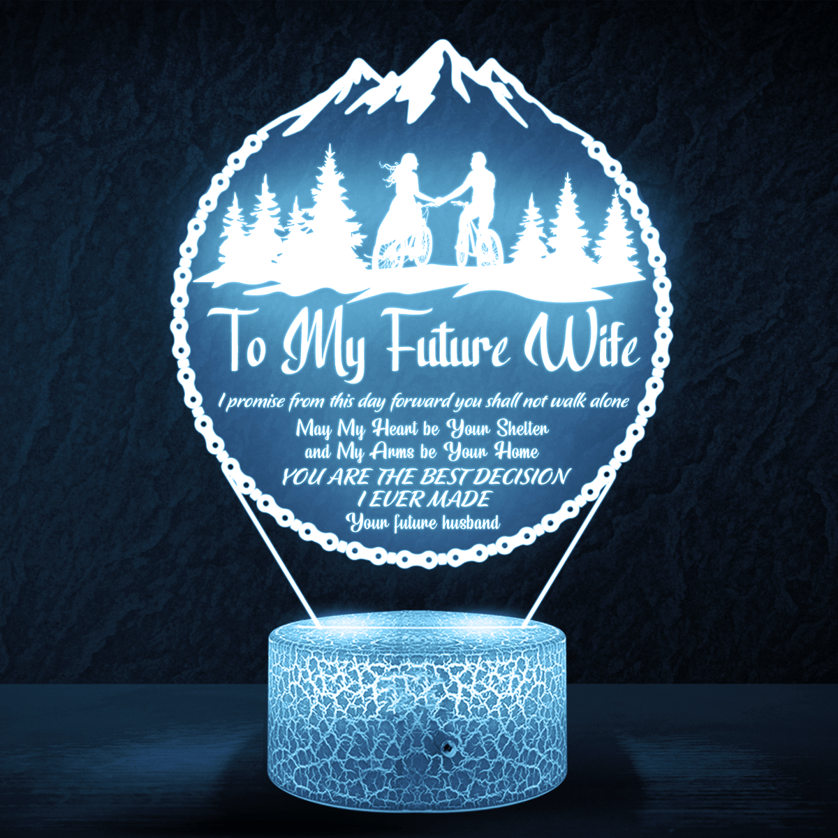 3D Led Light - Cycling - To My Future Wife - May My Heart Be Your Shelter - Glca25009
